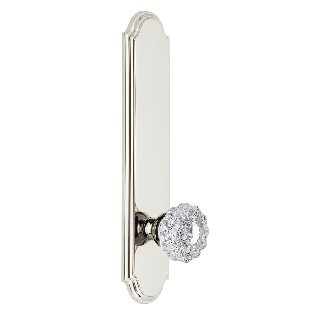 Grandeur by Nostalgic Warehouse ARCVER Arc Tall Plate Privacy with Versailles Knob in Polished Nickel